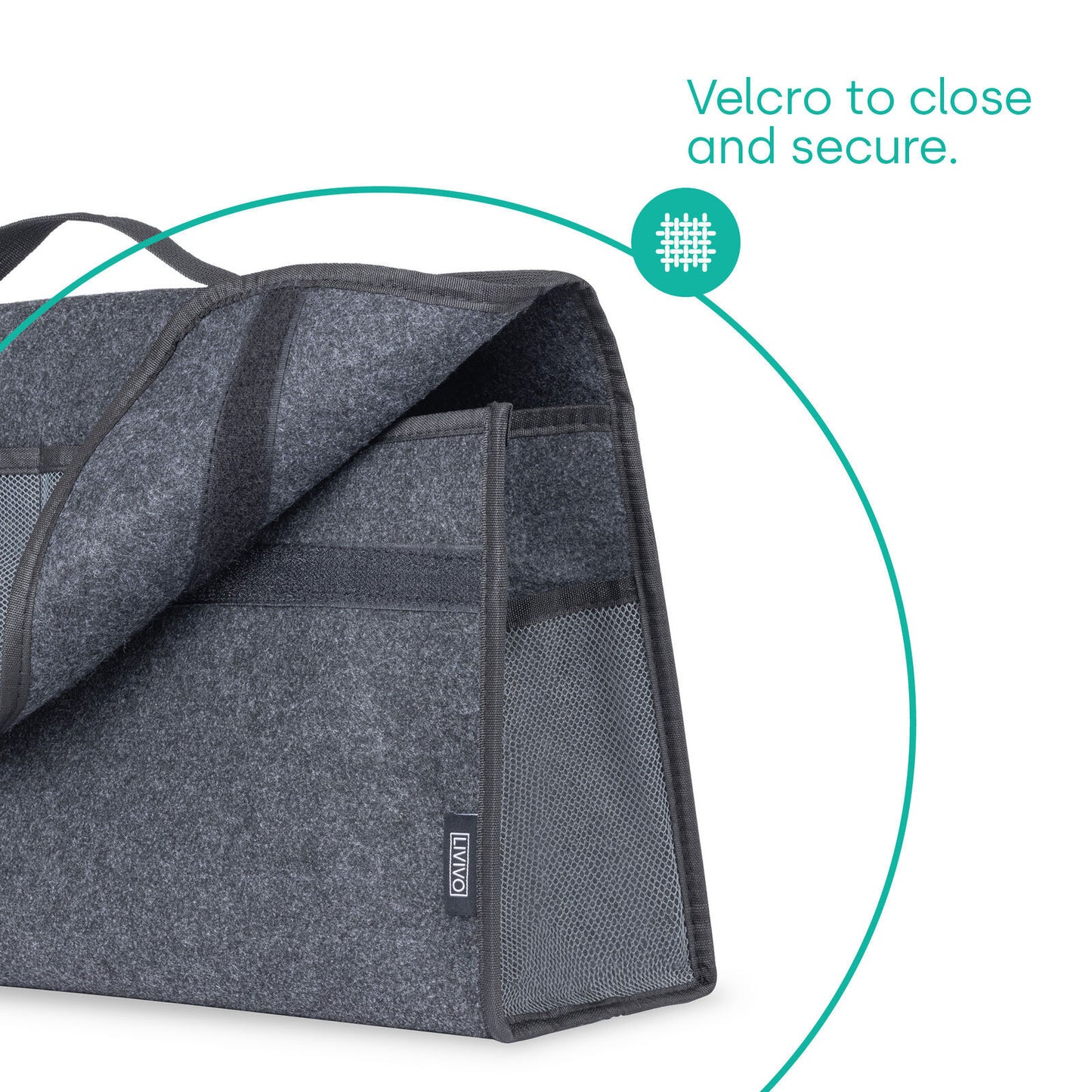 Foldable Car Boot Storage Organiser – Portable Trunk Storage Box Bag with Hook & Loop Fastening – Durable Grey Fabric – UK Stock