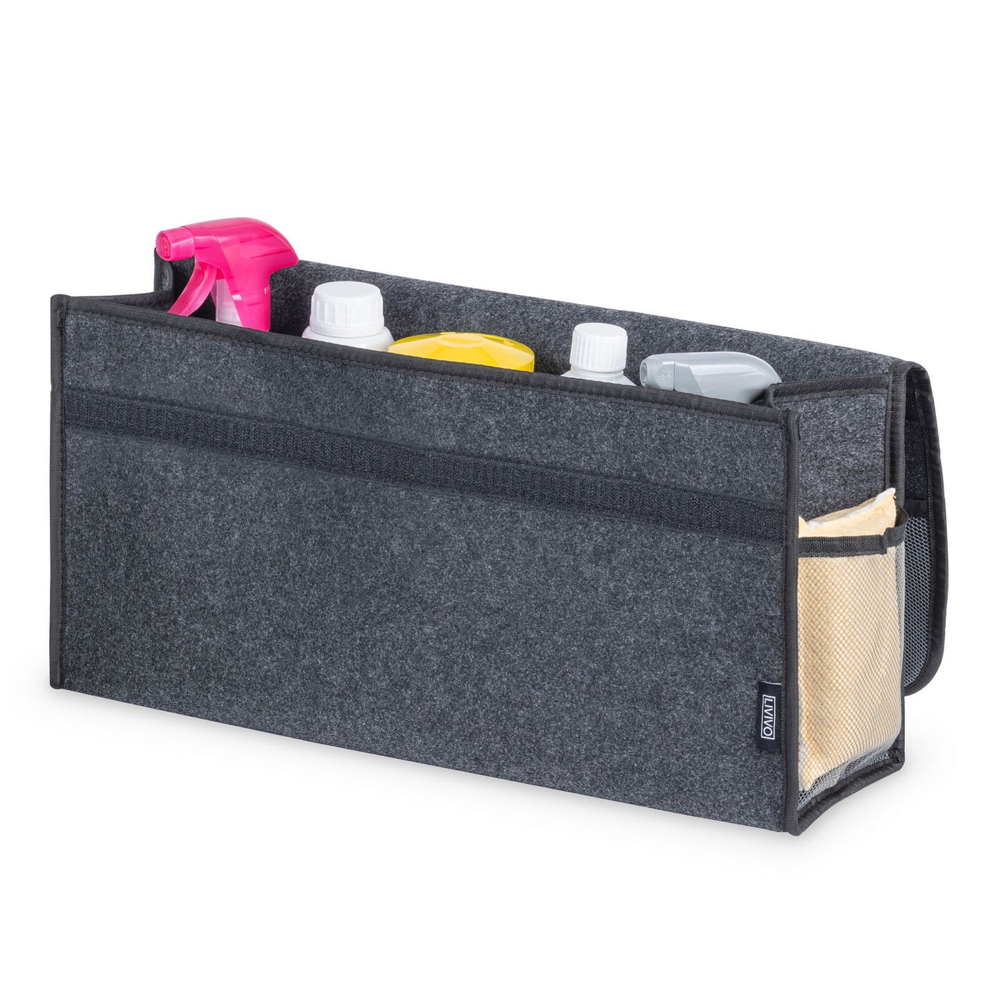 Foldable Car Boot Storage Organiser – Portable Trunk Storage Box Bag with Hook & Loop Fastening – Durable Grey Fabric – UK Stock