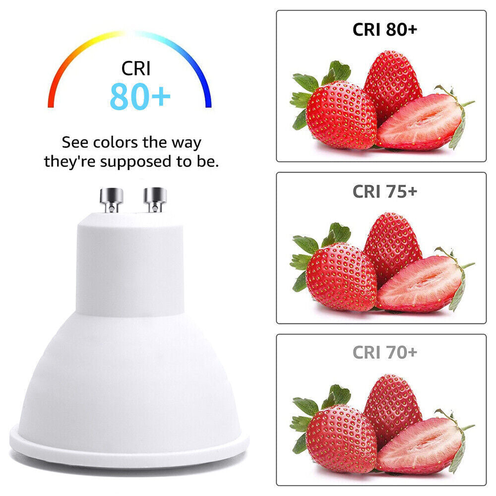 10x GU10 LED Bulbs 5W – Energy Saving 6000K Cool Day White Spotlights – 120° Beam, 800 Lumen, Non-Dimmable