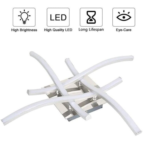 Modern LED Ceiling Light – 4 Wave Dimmable Lamps with Remote Control | Adjustable Colour Temperature for Kitchen, Living Room, Bedroom (24W, 3000K–6000K)