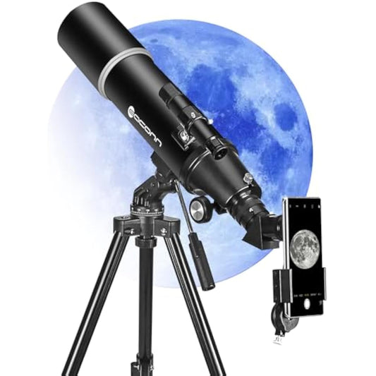 80mm Refractor Telescope – 600mm Portable Astronomy Telescope with Backpack
