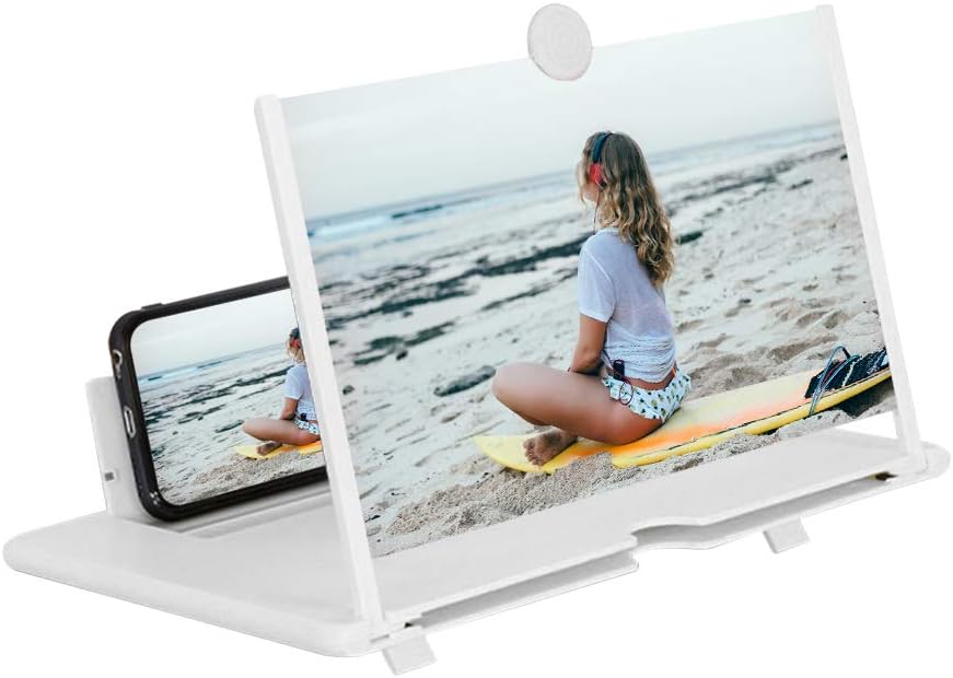 14 Inch 3D Mobile Phone Screen Magnifier – Portable Foldable Stand & Holder for All Smartphones – HD Screen Enlarger for Videos, Movies, Gaming – Eye Protection, Pull-Out Design – Black