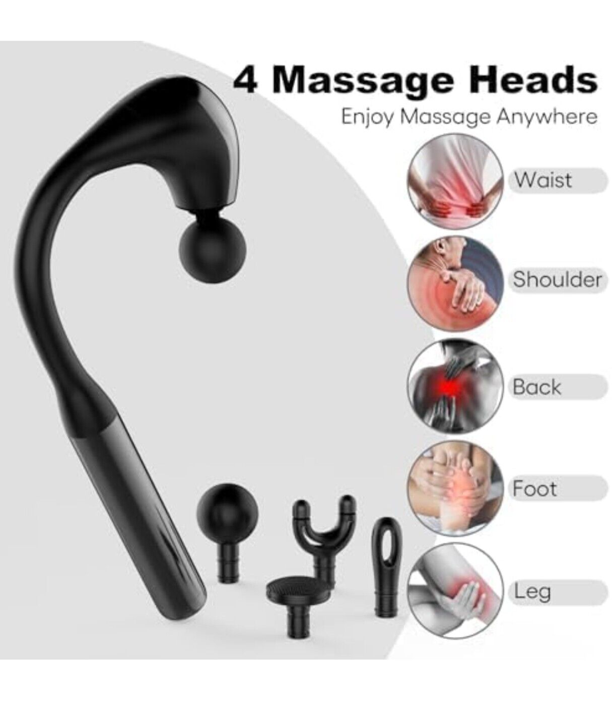 Deep Tissue Body Hammer Massager U-Shaped Massage Gun With Extended Handle