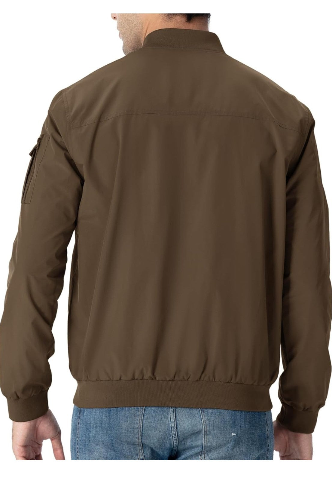 Rdruko Men’s Bomber Jacket – Lightweight Windproof Aviator Blouson with Zip Pockets Classic Baseball Collar Casual