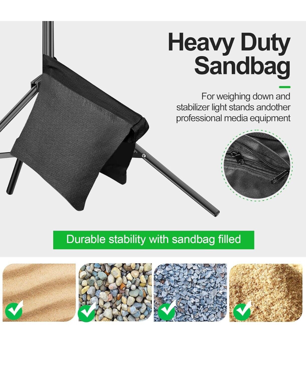 Background Studio Kit Backdrop Photo Support Stand Set Black White Green Screen