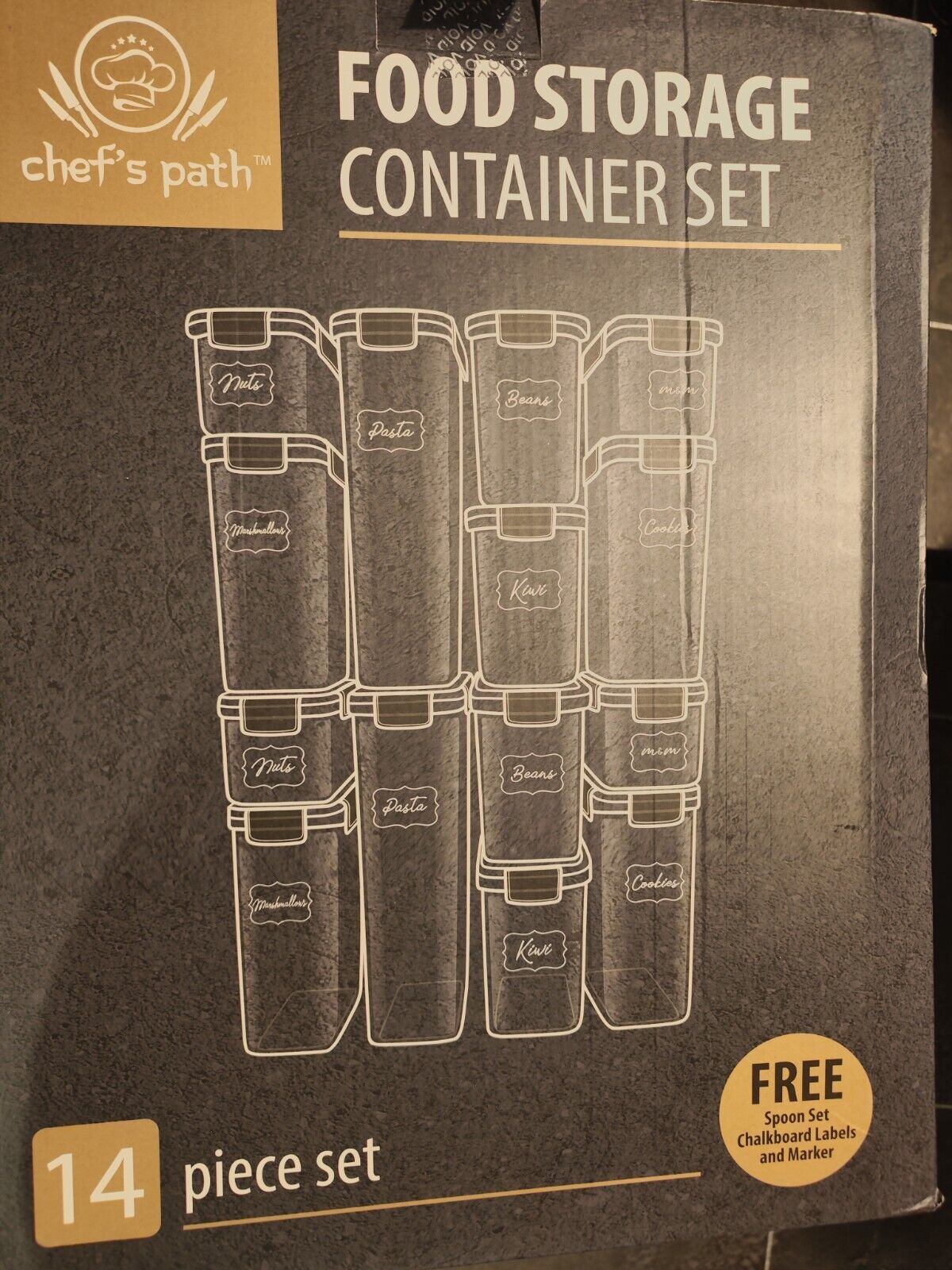Chef's Path 14-Piece Airtight Food Storage Containers - Kitchen Organiser Set