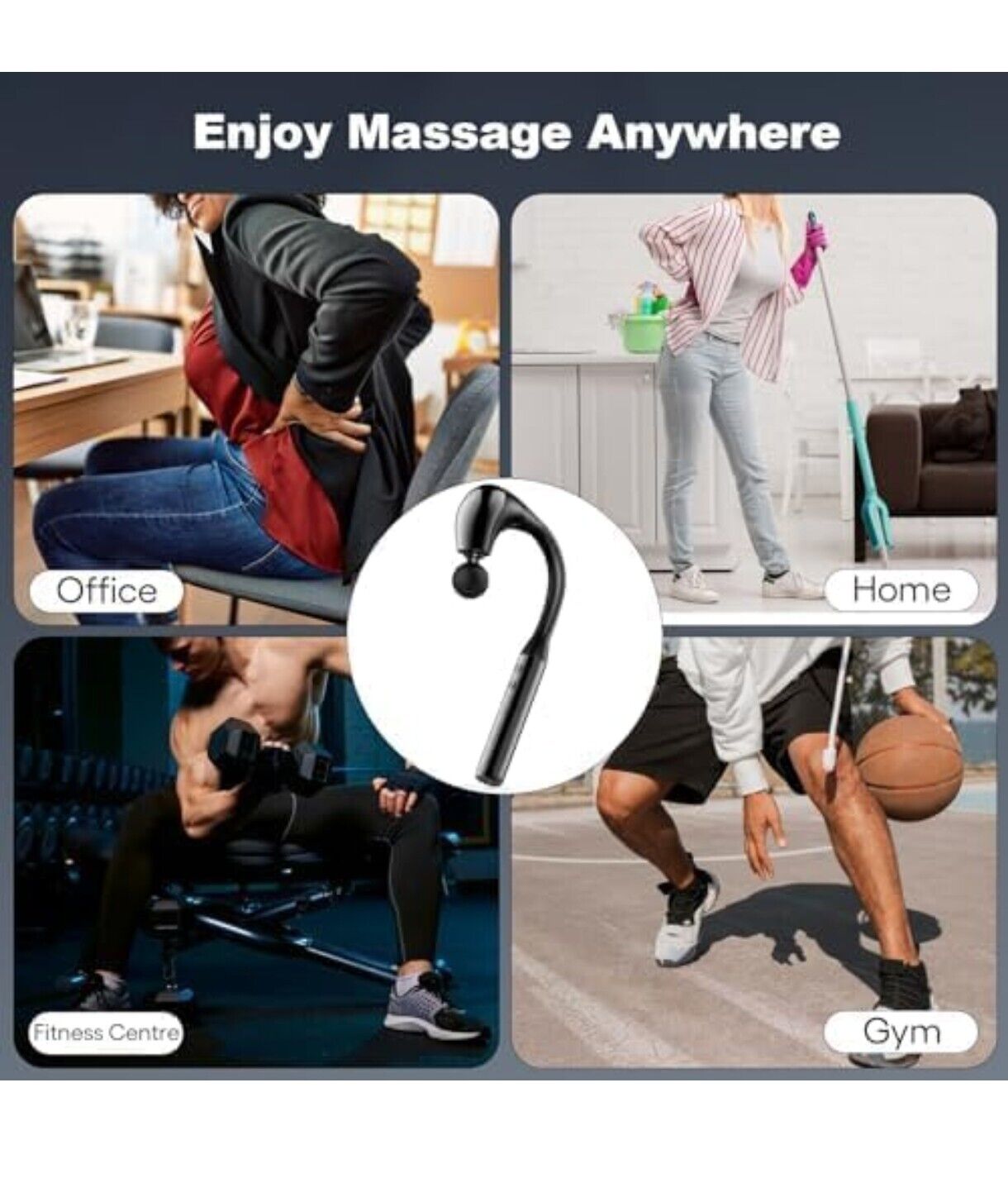 Deep Tissue Body Hammer Massager U-Shaped Massage Gun With Extended Handle