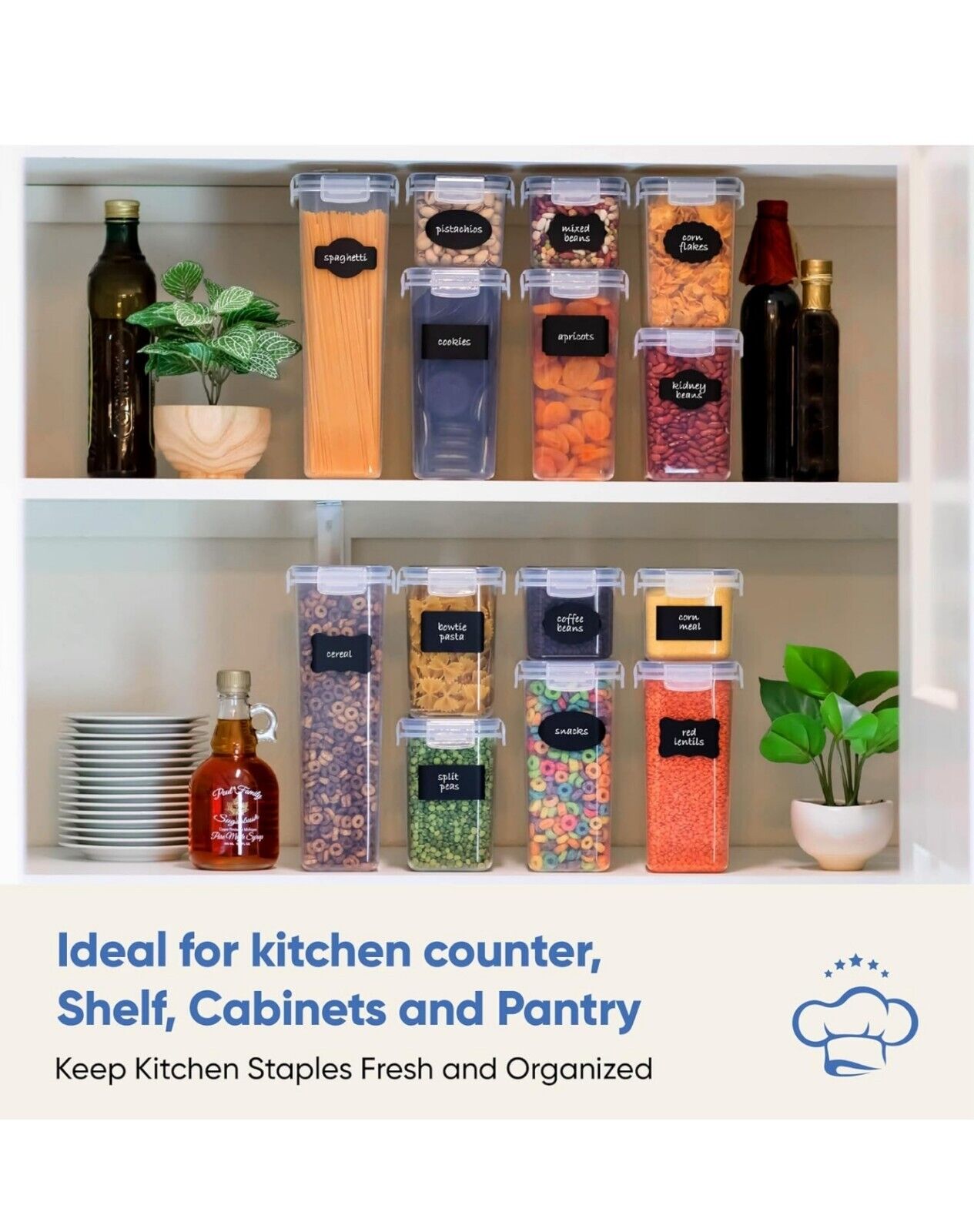 Chef's Path 14-Piece Airtight Food Storage Containers - Kitchen Organiser Set
