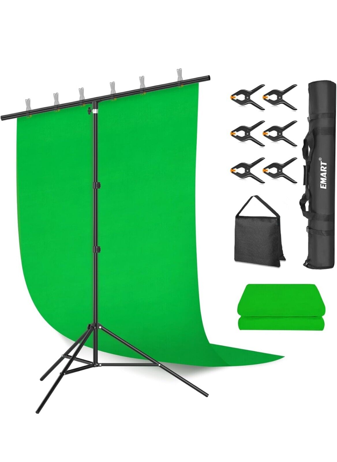 Background Studio Kit Backdrop Photo Support Stand Set Black White Green Screen