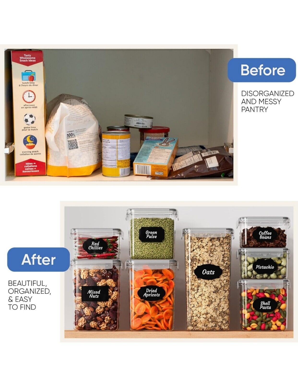 Chef's Path 14-Piece Airtight Food Storage Containers - Kitchen Organiser Set