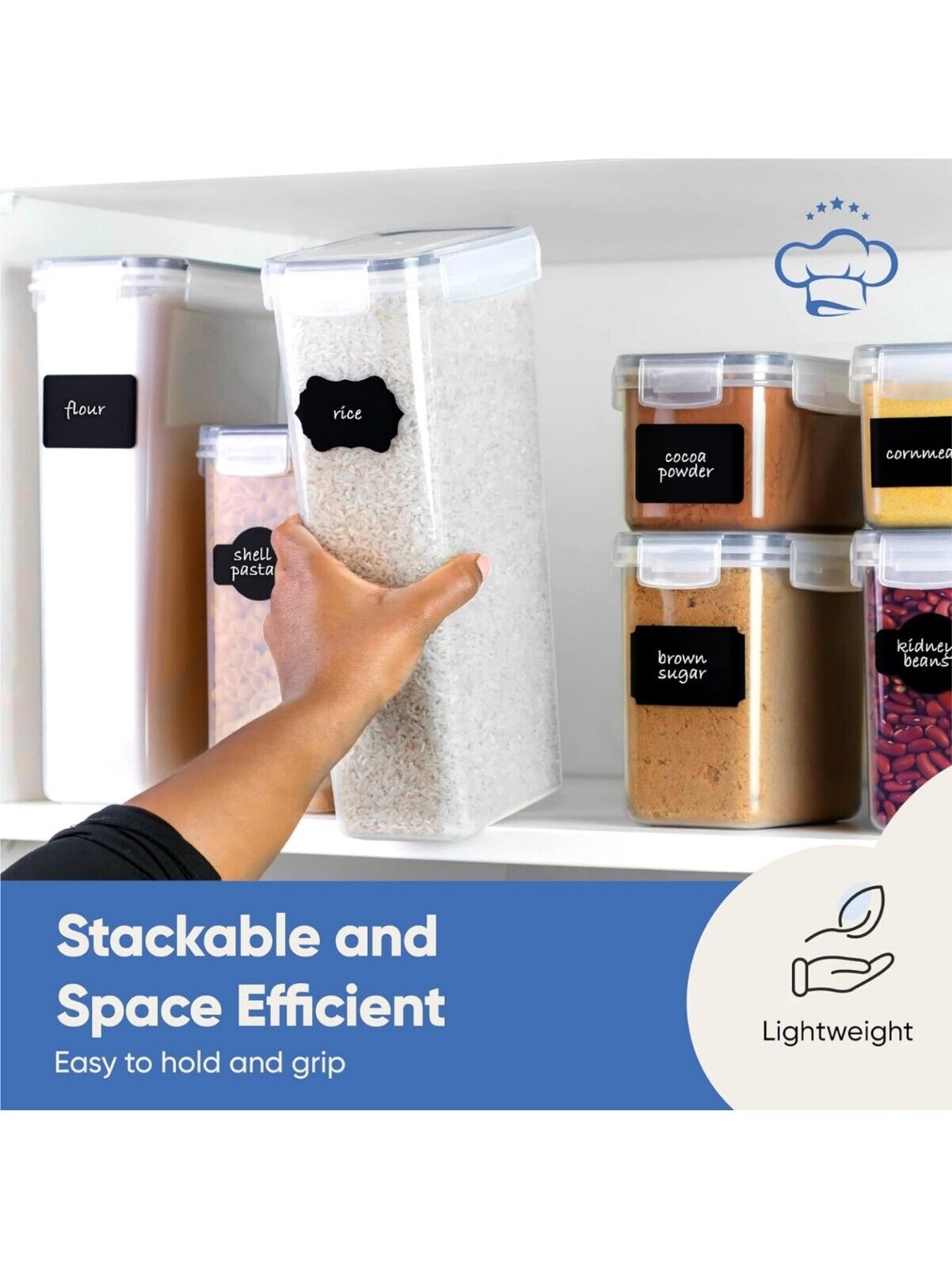 Chef's Path 14-Piece Airtight Food Storage Containers - Kitchen Organiser Set