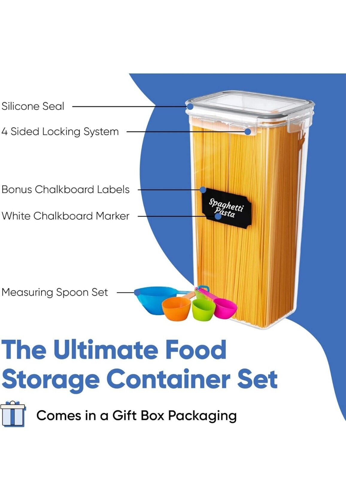 Chef's Path 14-Piece Airtight Food Storage Containers - Kitchen Organiser Set