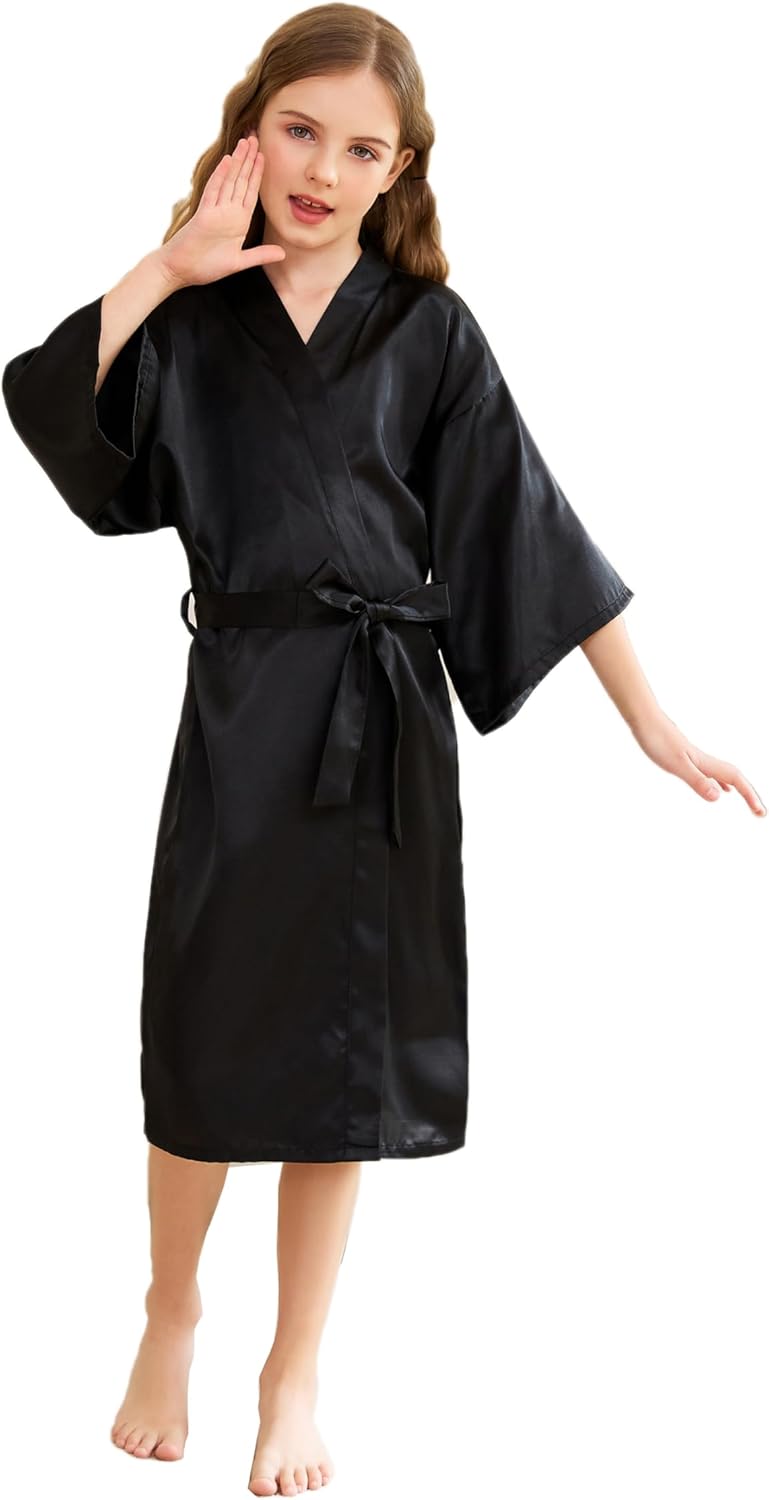 Satin Kimono Robe for Women & Girls | Bridal, Bridesmaid & Spa Bathrobe