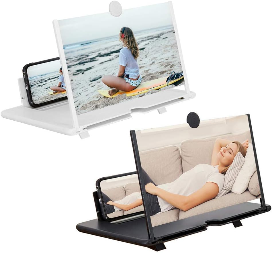 14 Inch 3D Mobile Phone Screen Magnifier – Portable Foldable Stand & Holder for All Smartphones – HD Screen Enlarger for Videos, Movies, Gaming – Eye Protection, Pull-Out Design – Black