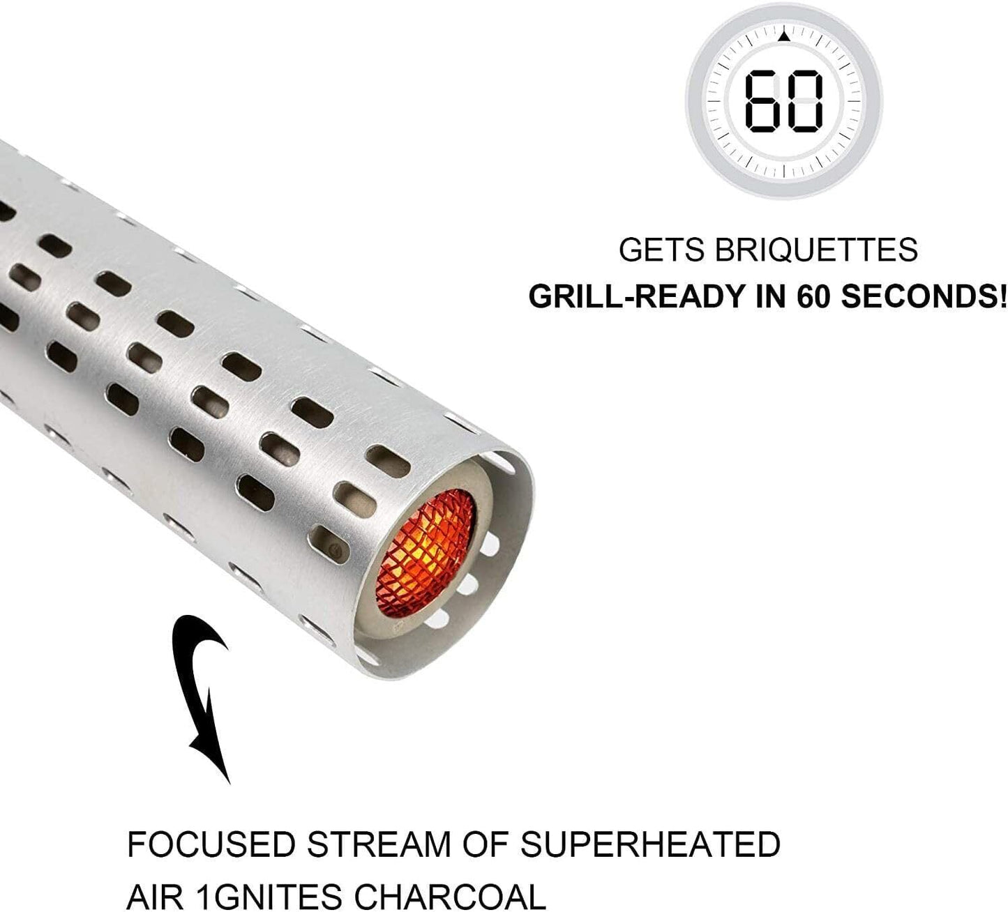 Maxking 2000W Electric BBQ Charcoal Lighter with Built-in Blower – Fire Starter for Grills Smokers & Stoves | Energy