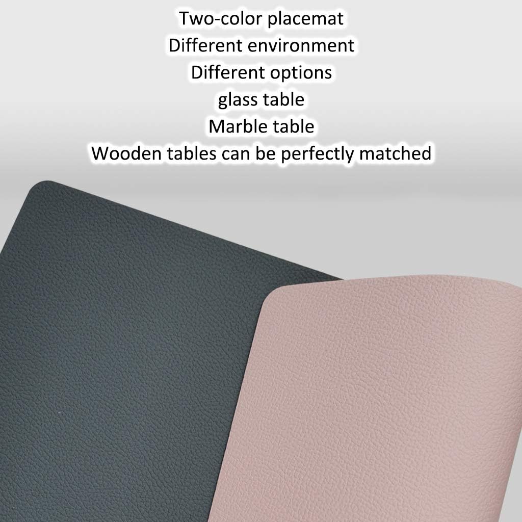 Placemats and Coaster Set of 6 – Double Thickened Dining Table Mats & Coasters | Waterproof Heat-Resistant | Pink
