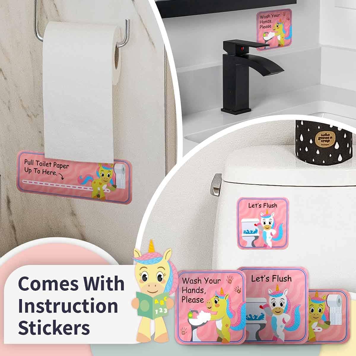 Putska Unicorn Potty Training Chart for Girls – Includes 35 Reusable Magnetic Stickers, Crown & Reward System – Toddler Toilet Training Reward Chart with 3 Reminder Stickers – Fun, Durable & Waterproof