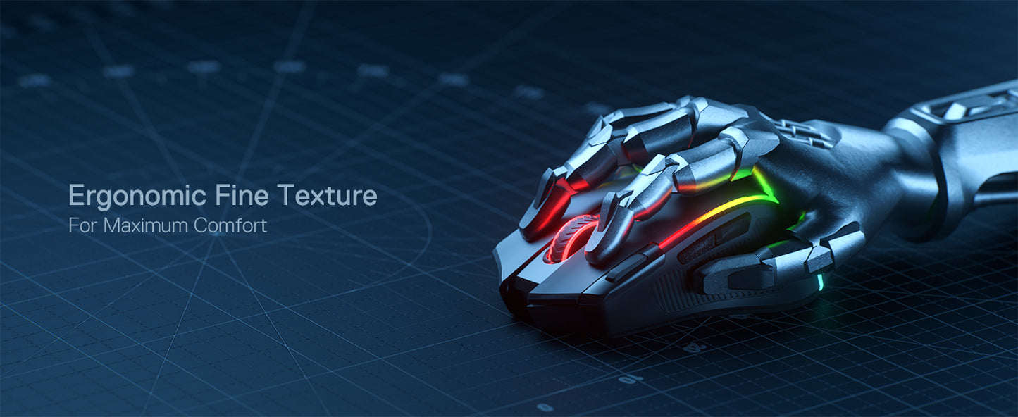 Redragon M612 PRO Wireless Gaming Mouse - 8000 DPI RGB Gaming Mouse with 11 Programmable Buttons for UK Gamers