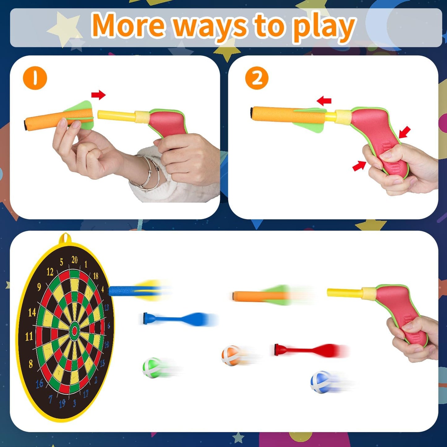 Double-Sided Dart Board Set for Kids – Safe Indoor & Outdoor Game with Velcro Balls Darts & Dart Bullets | Fun