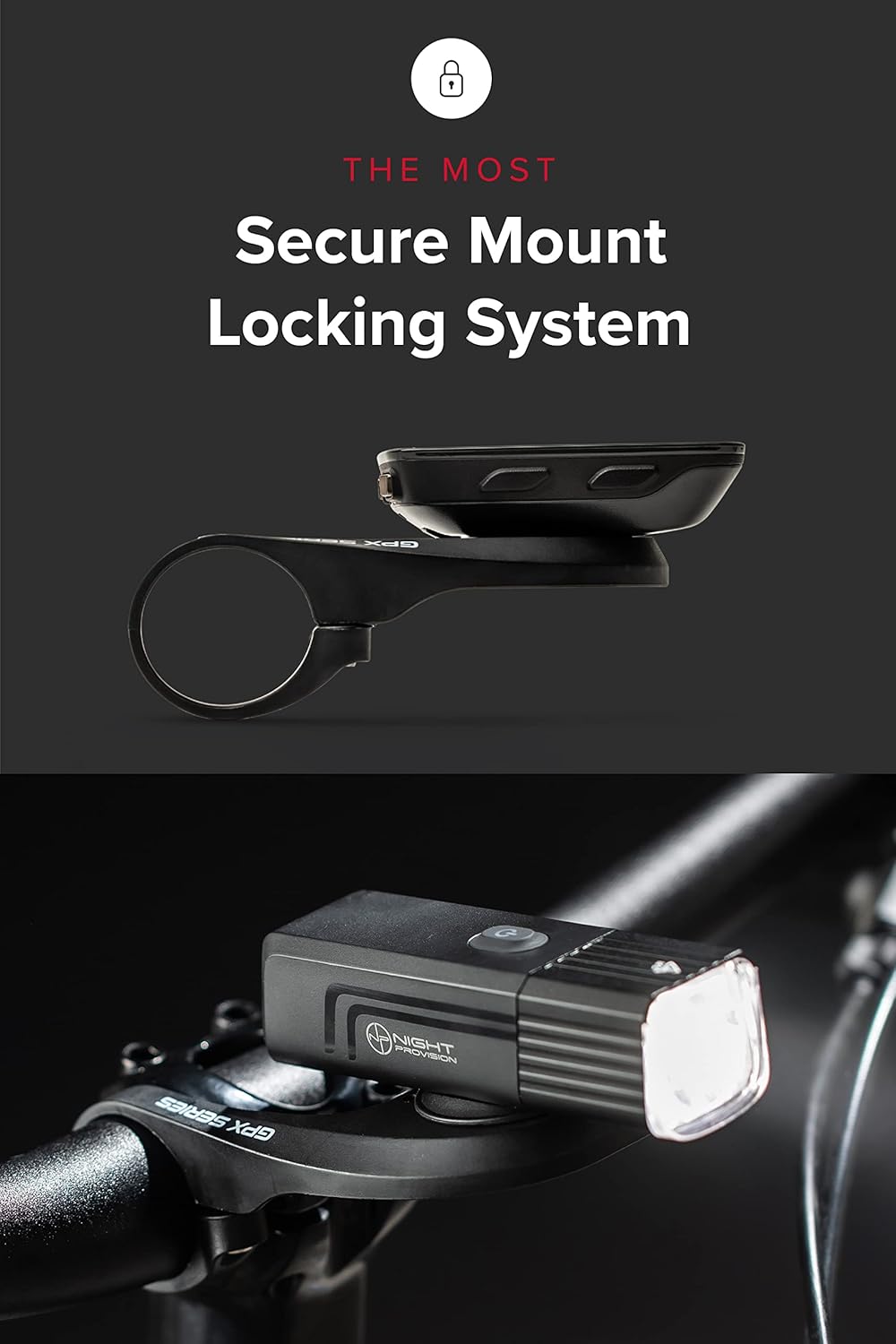 GPX-950 Go-Pro Mountable Bike Light – USB-C Rechargeable Front & Rear Bicycle Lights for Night Riding (950 Lumens)