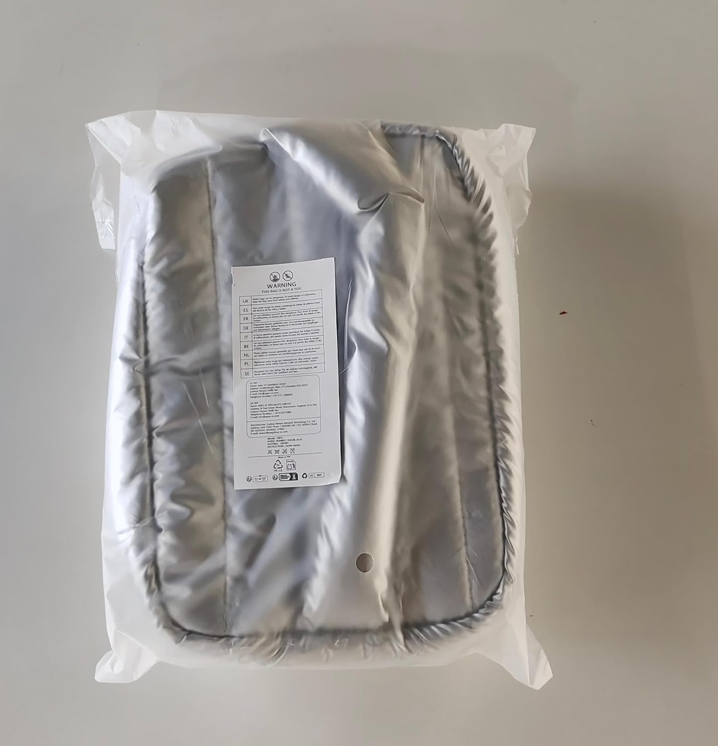 Prite Puffy Padded Makeup Bag – Waterproof Quilted Cosmetic Travel Toiletry Bag | Silver | UK