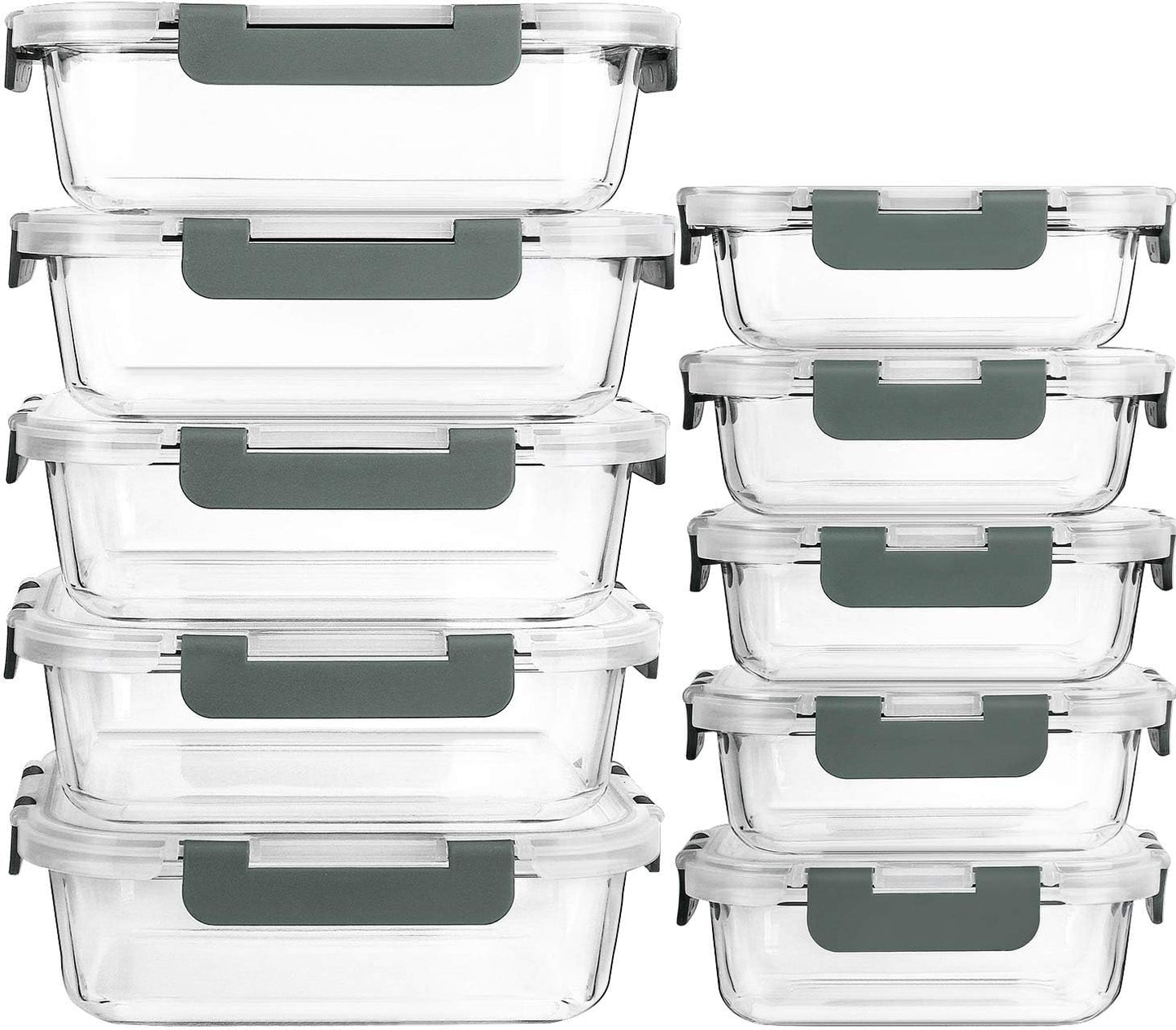 Stackable leakproof glass food containers – ideal for portion control and kitchen organisation