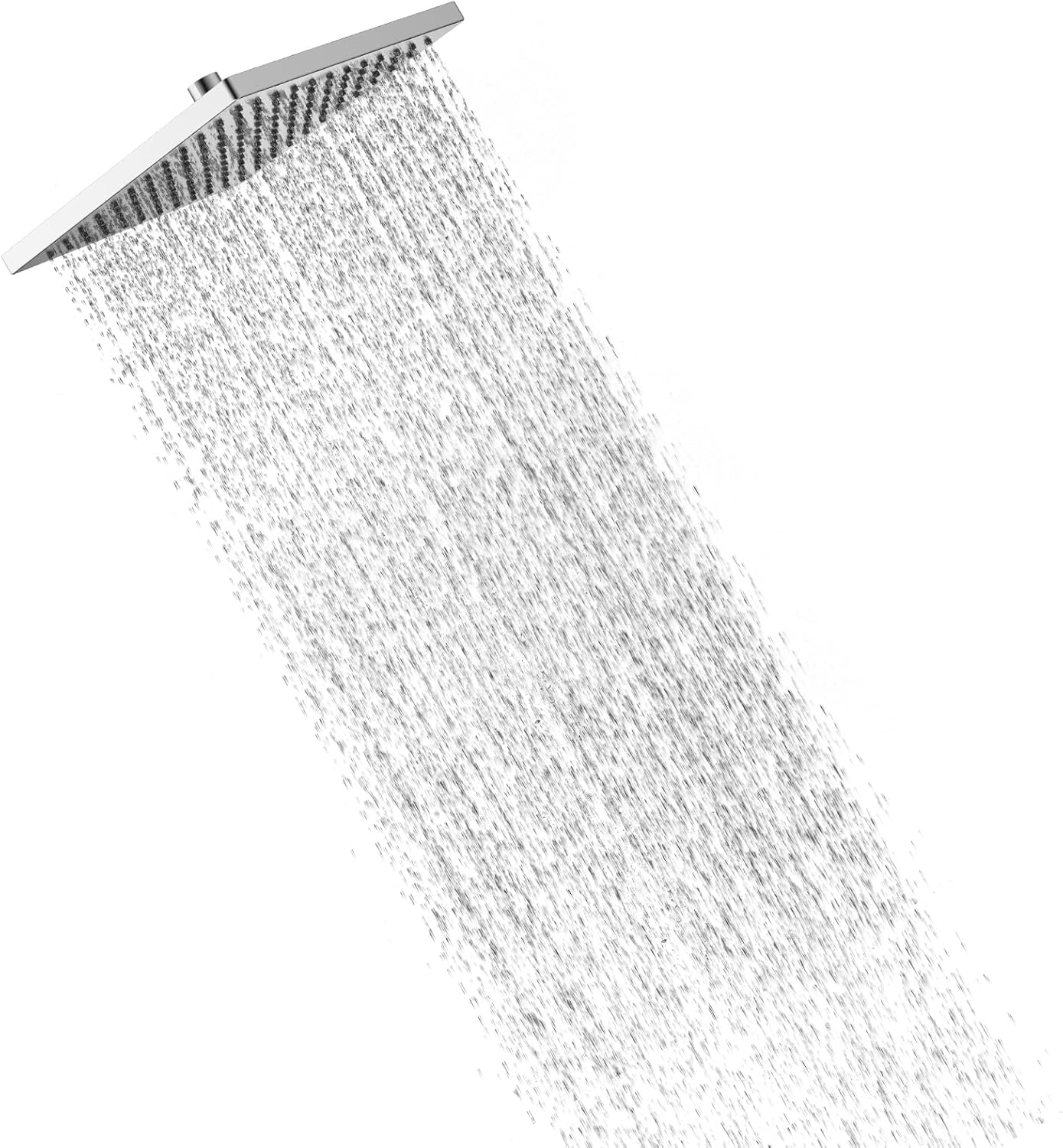 Hibbent 10" Round Rainfall Shower Head – Fixed Overhead Shower Head with Self‑Cleaning Nozzles (Black)