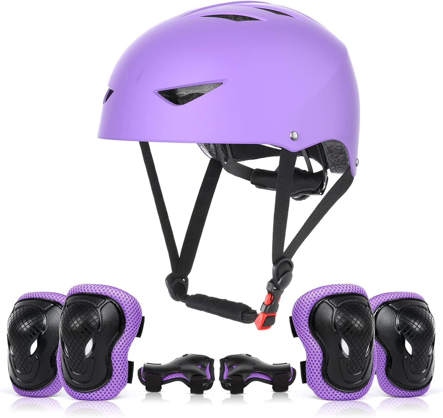 Kids Protective Helmet and Pads Set (Age 5-12) – Includes Skateboard Knee Elbow & Wrist Pads for Roller Skating Cycling