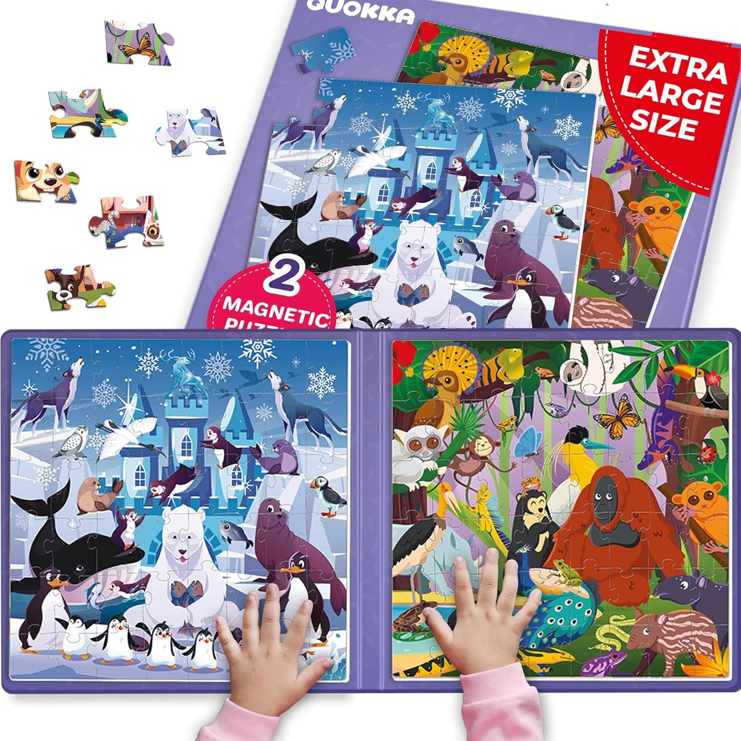 Magnetic Travel Puzzle Set for Kids | 2 x 48 Pieces, Car Activity Puzzle — Ages 2–6