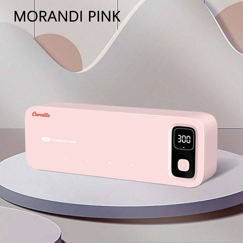 Caredite 2023 Toothbrush Steriliser Holder | Wall-Mounted UV Sanitiser | Fast Drying | Multi-Colour Options - Pink