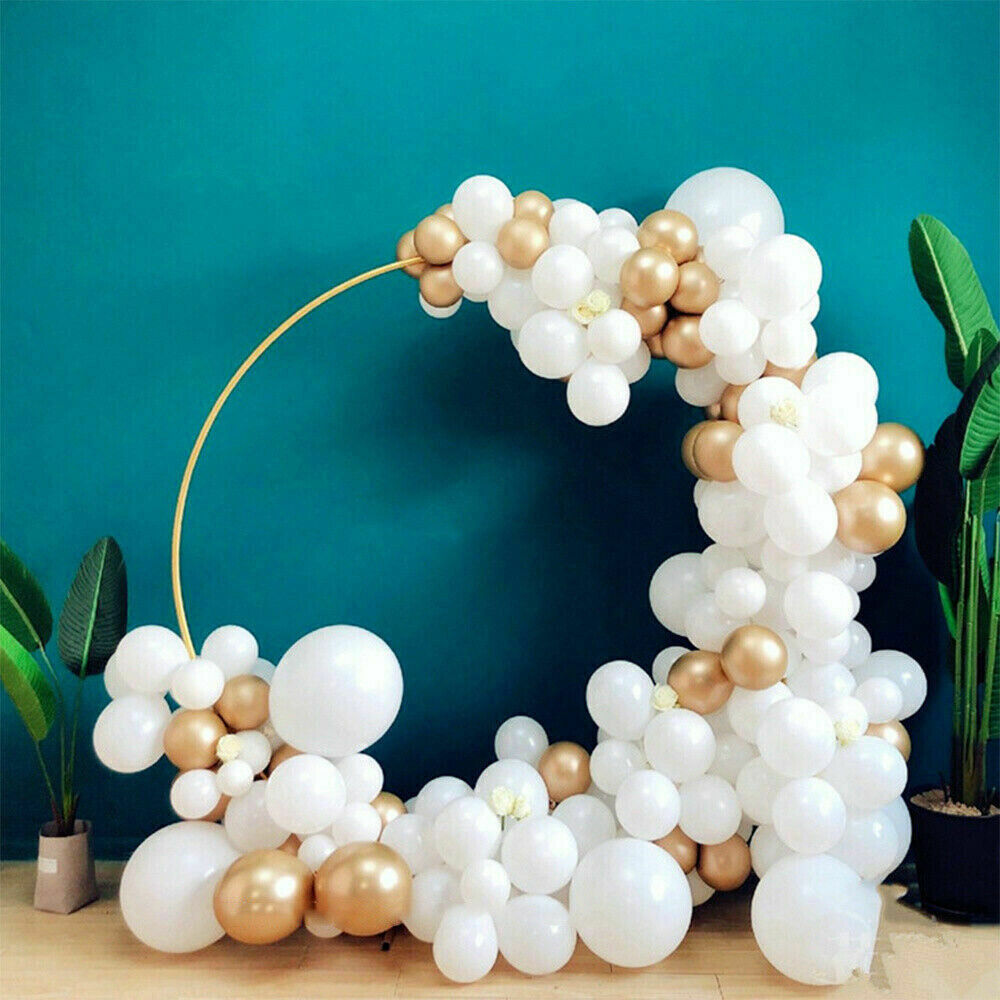 2M Round Hoop Balloon Arch Backdrop Frame | Gold Display Stand for Wedding & Events