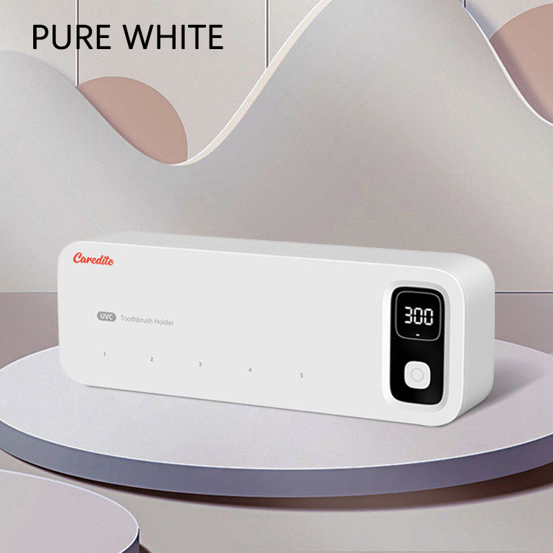Caredite 2023 Toothbrush Steriliser Holder | Wall-Mounted UV Sanitiser | Fast Drying | Multi-Colour Options - White