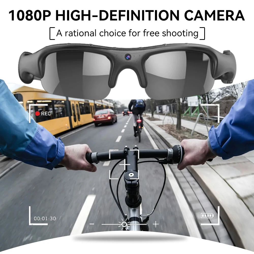 Smart WiFi Cycling Glasses with Polarised Lenses | 1080P HD Video Recording 32GB Memory Card Unisex Sports Eyewear