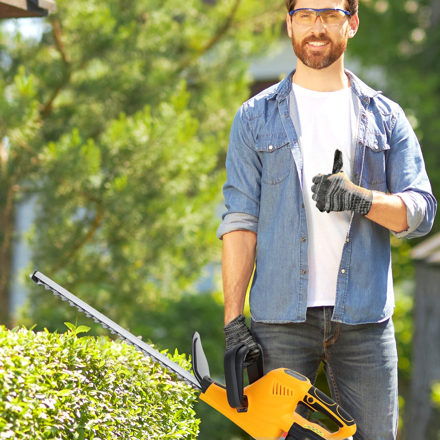 Outsunny 20 Inch Cordless Hedge Trimmer | 18V Cutter