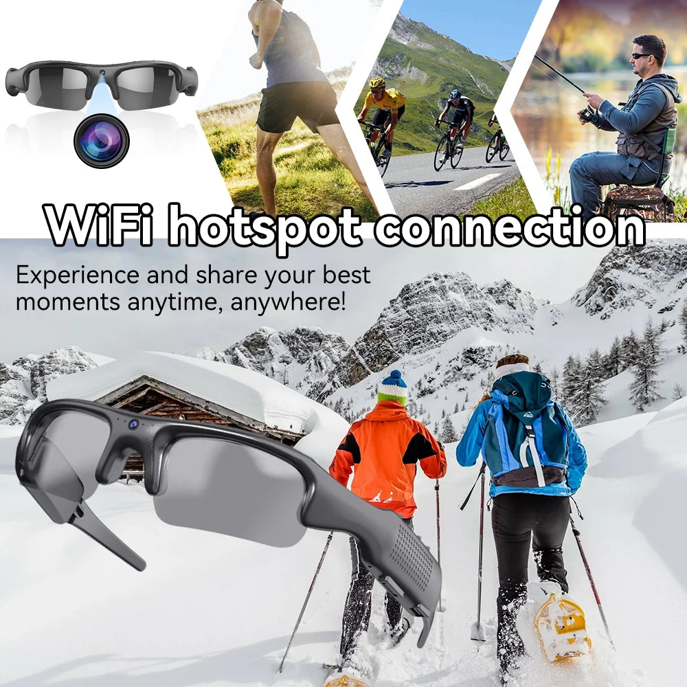 Smart WiFi Cycling Glasses with Polarised Lenses | 1080P HD Video Recording 32GB Memory Card Unisex Sports Eyewear