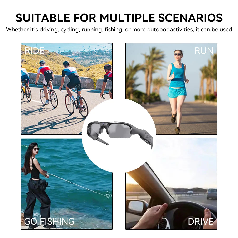 Smart WiFi Cycling Glasses with Polarised Lenses | 1080P HD Video Recording 32GB Memory Card Unisex Sports Eyewear