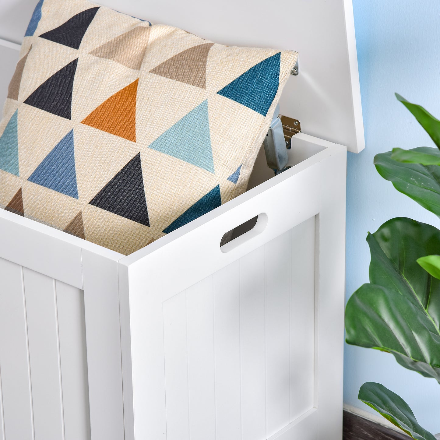 HOMCOM Lift-Top Storage Chest | Toy Box & Blanket Storage Bench, White