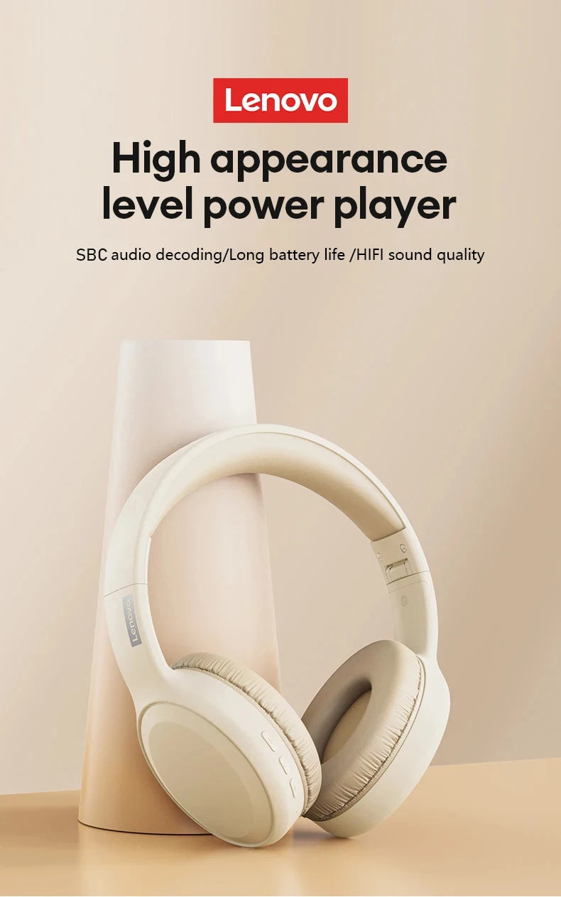 Lenovo TH30 Wireless Headphones Bluetooth 5.3 Earphones Foldable Gaming Headset Sport Headphone with Mic Music Earbuds