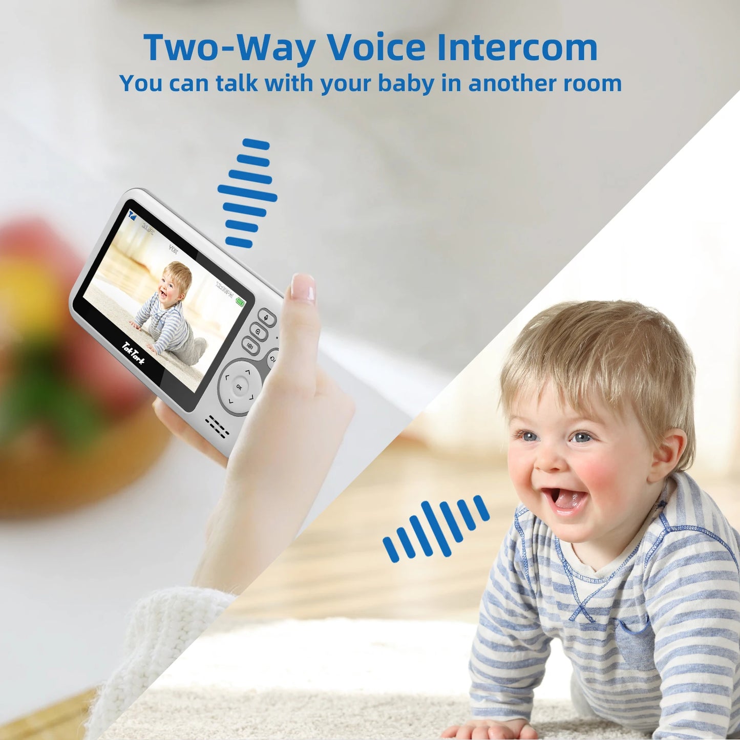 TakTark 4.3’’ Wireless Baby Monitor with Camera Night Vision & Two-Way Audio - BM612-UK