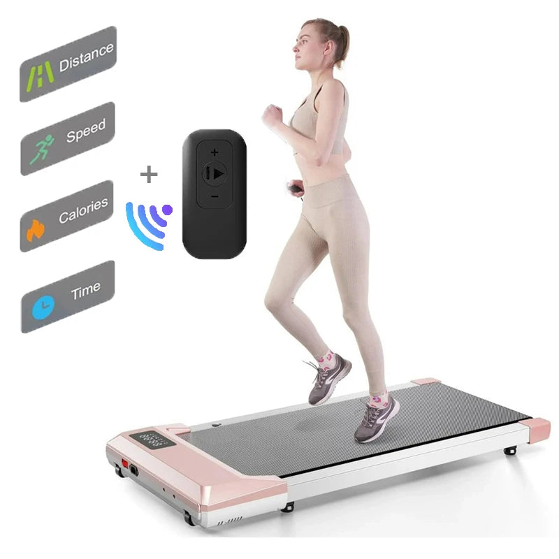 2in1 Remote Control Under Desk Walkingpad 35.5*15.5inch Run Belt Treadmill 0.6-3.8mph Treadmill for Home Office With LED Display