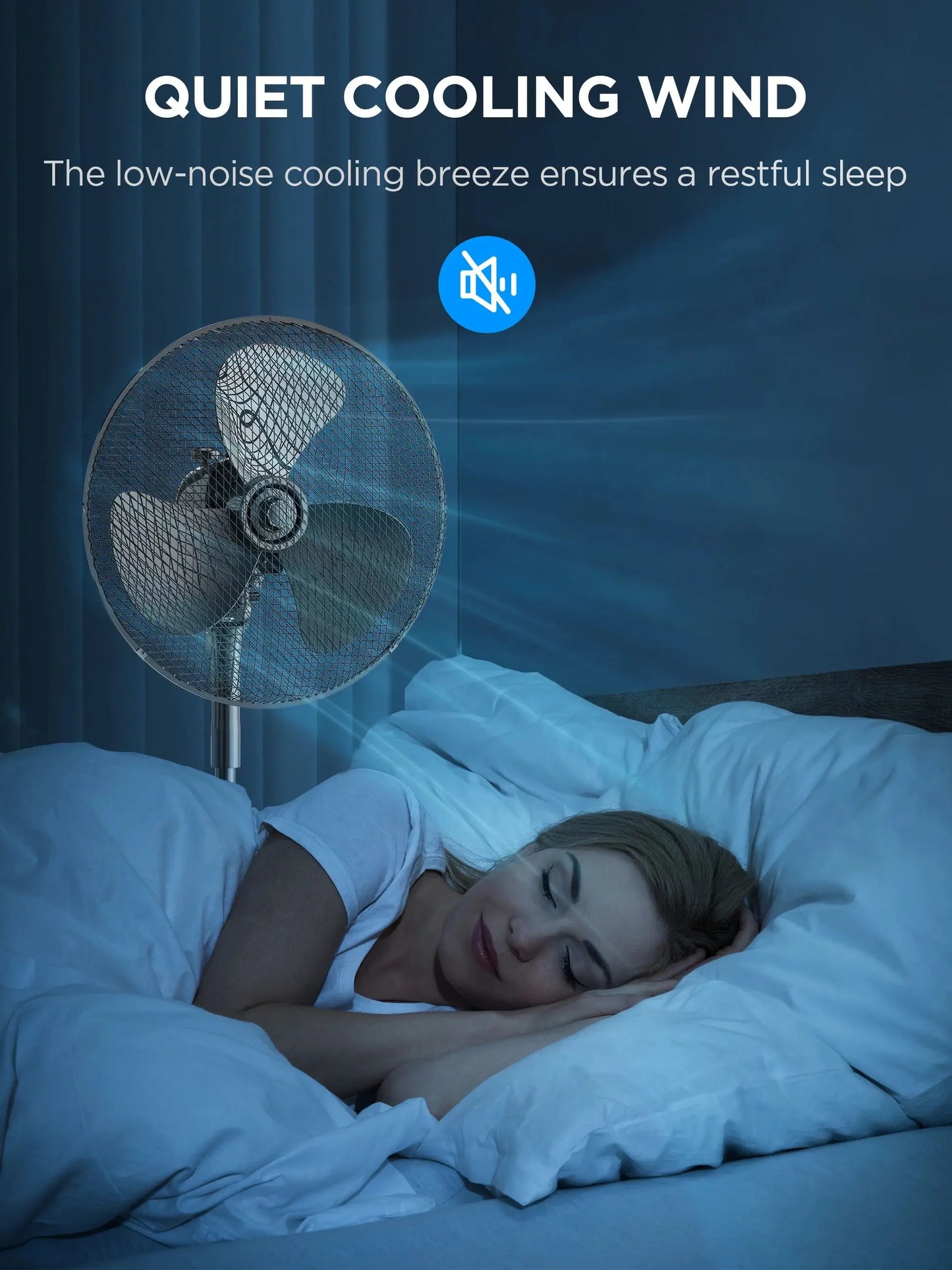 Midea 40W Pedestal Fan by COMFEE – Quiet Oscillating Standing Fan with 3 Speed Settings, Adjustable Height & Powerful Airflow – Home & Office Cooling Solution