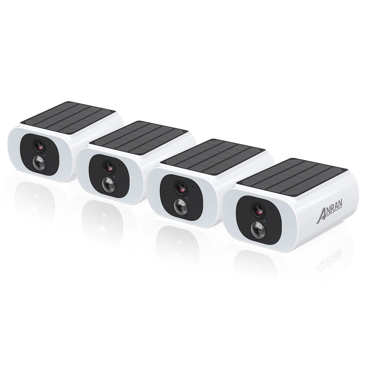 ANRAN 2/3/4PCS Outdoor Wireless WiFi Camera 2.4G | 3MP Battery-Powered Solar Security Camera with Floodlight Colour