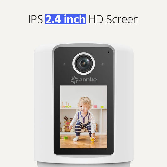 2K WiFi Indoor Security Camera with Screen | Pan & Tilt, Two-Way Video Call, Motion Detection & Night Vision