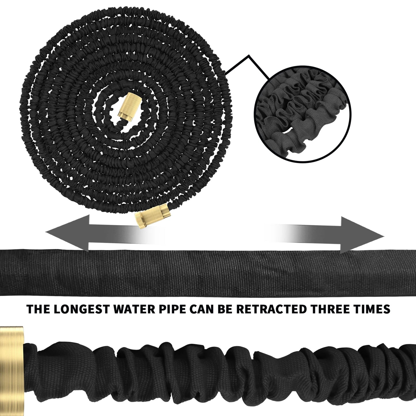 Expandable Garden Hose with 8-Function Adjustable Spray Gun – Lightweight Leak-Proof & Space-Saving