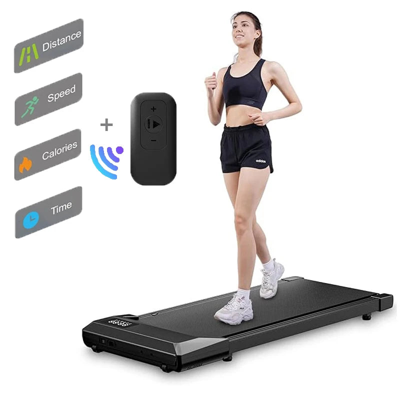 2in1 Remote Control Under Desk Walkingpad 35.5*15.5inch Run Belt Treadmill 0.6-3.8mph Treadmill for Home Office With LED Display