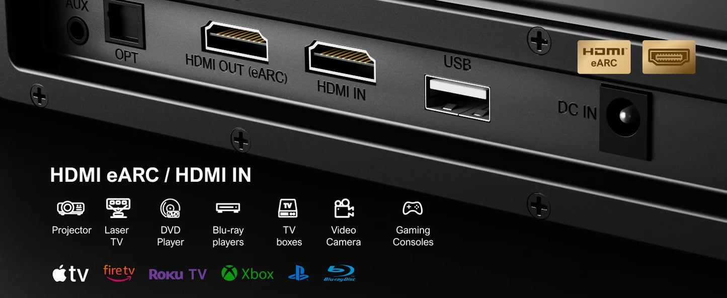 ULTIMEA 520W 5.1.2 Soundbar with Dolby Atmos for Smart TV,4K HDR Pass-through,Home Theater Wireless Bluetooth Soundbar