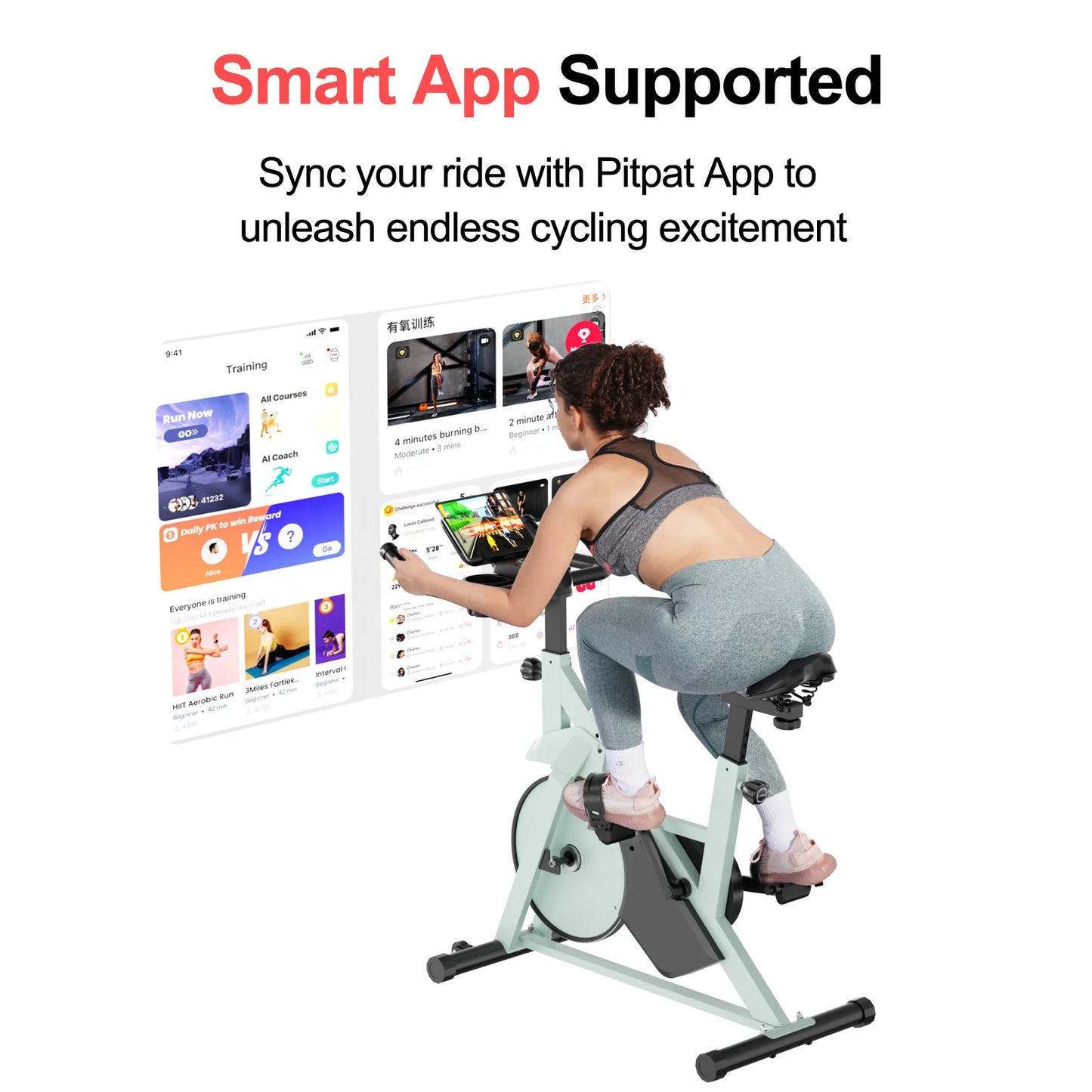 Exercise Bike Home Ergometer Exercise Bike with Adjustable Magnetic Resistance Indoor Bicycle LCD Display 100 kg Load Capacity