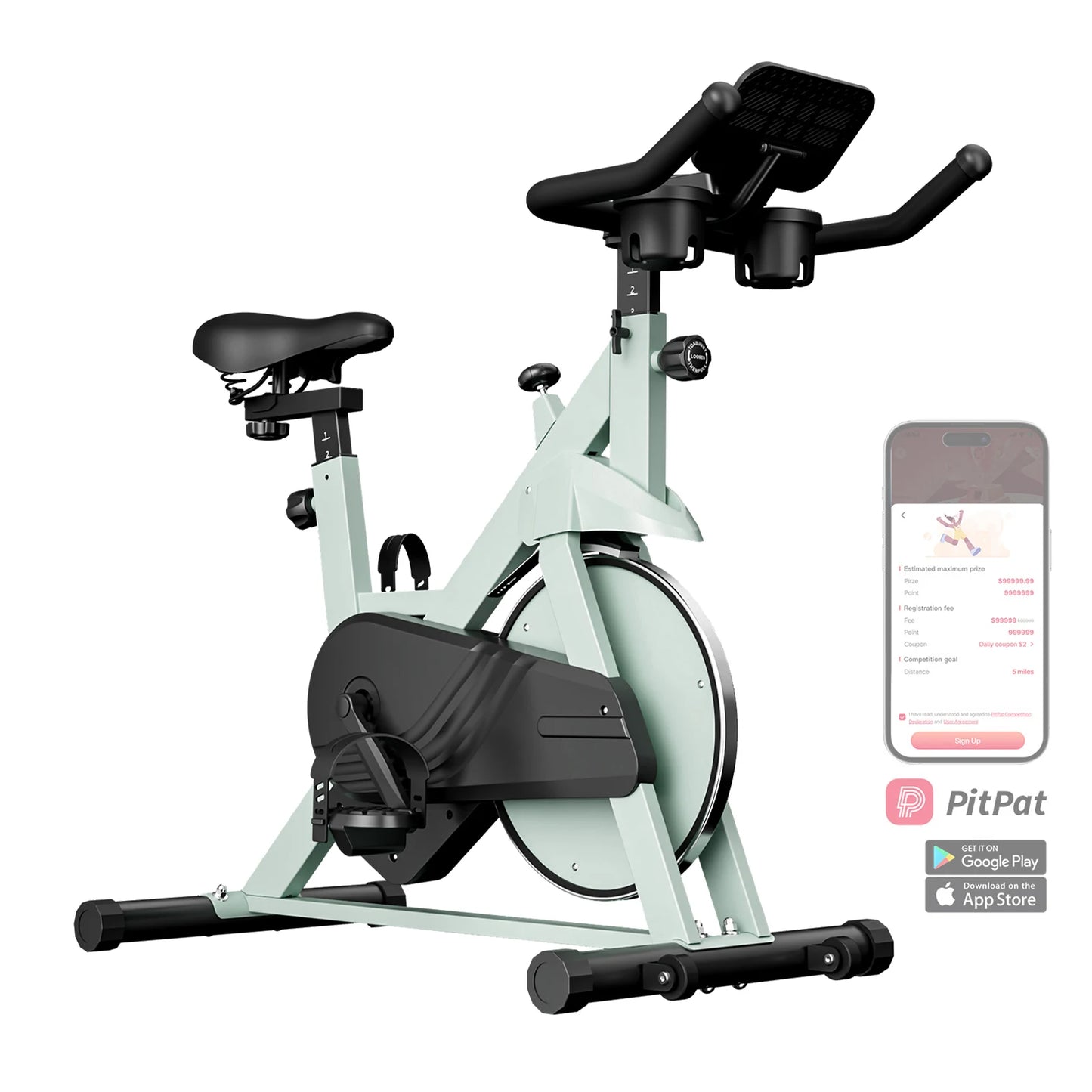 Exercise Bike Home Ergometer Exercise Bike with Adjustable Magnetic Resistance Indoor Bicycle LCD Display 100 kg Load Capacity
