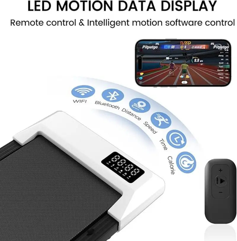 2in1 Remote Control Under Desk Walkingpad 35.5*15.5inch Run Belt Treadmill 0.6-3.8mph Treadmill for Home Office With LED Display