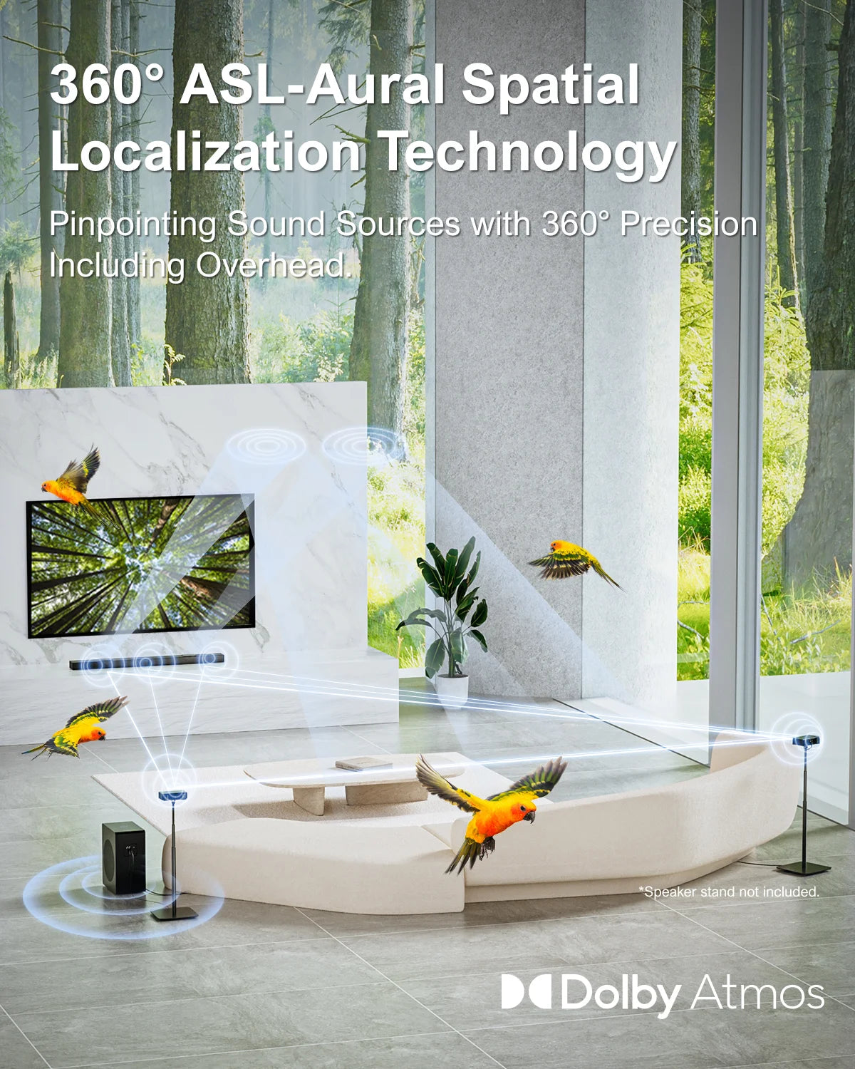 ULTIMEA 520W 5.1.2 Soundbar with Dolby Atmos for Smart TV,4K HDR Pass-through,Home Theater Wireless Bluetooth Soundbar